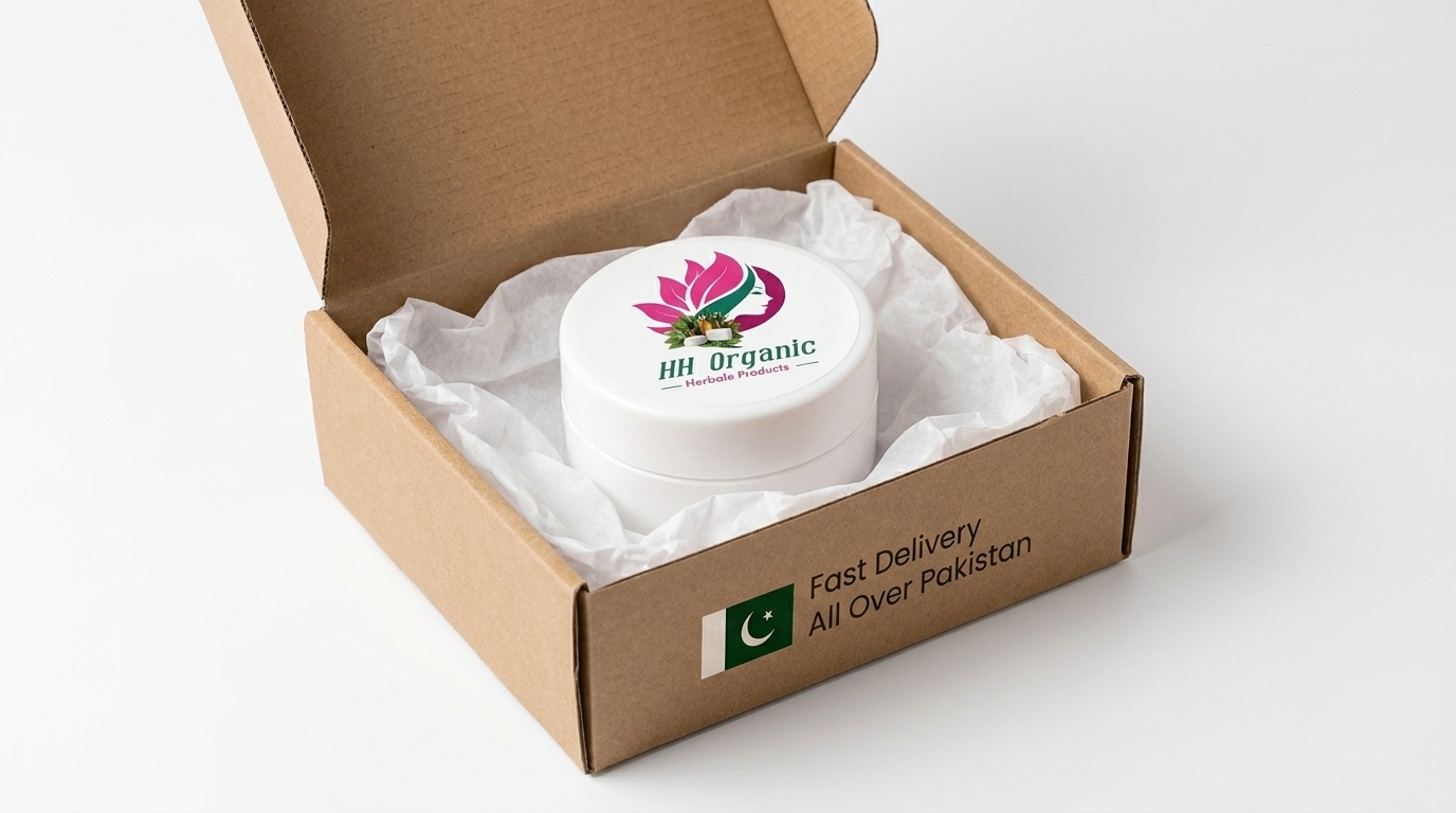 Double HH Organic Herbal Cream packaging with fast delivery all over Pakistan